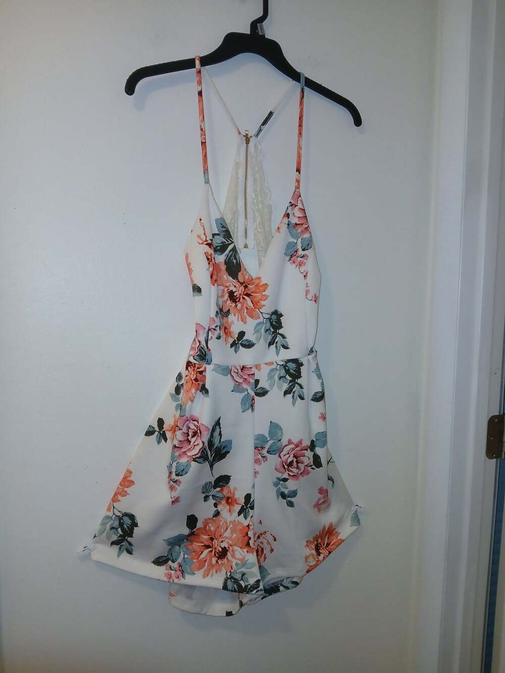 rue21 Floral Lace Back Romper Size L